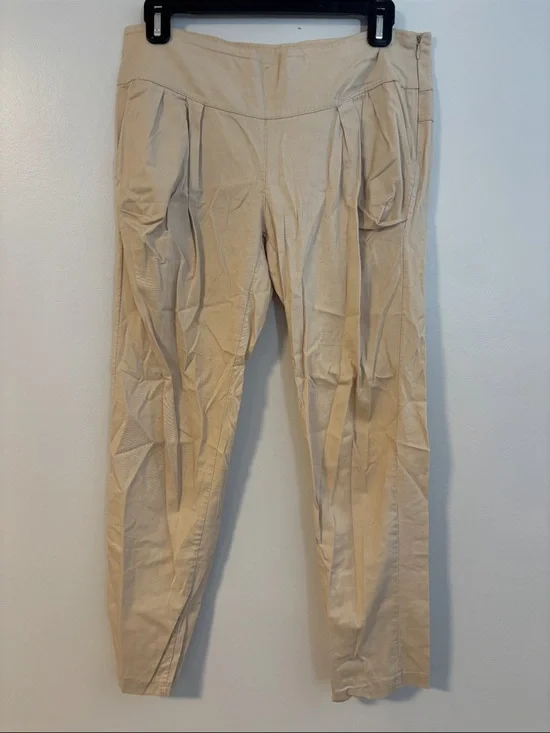 Made in Italy Cotton Cream Tan Khaki Exaggerated Puff Faux Harem Style Large - Picture 4 of 4